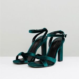 Green Velvet Heels